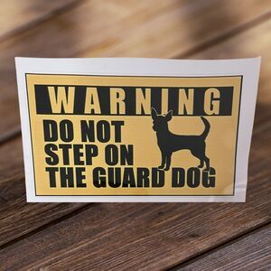 Charming and Funny Guard Dog Chihuahua Decal - Ideal for Laptops, Vehicles
